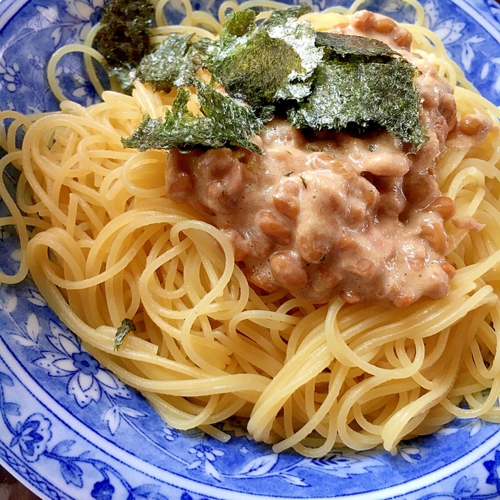 納豆ツナポン酢パスタ